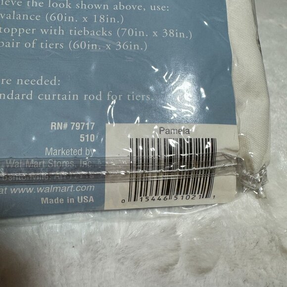 Jubilee Embroidered Window Curtain Tiers Set 60"x36" Pamela White Elegant Decor - Picture 6 of 9